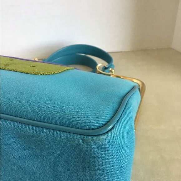 Robert di Camerino Frame Linen And Velour Handbag - Picture 10 of 15